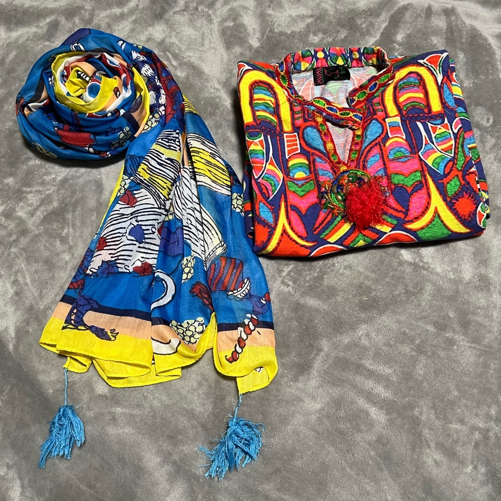 Rảng Ja shirt with matching scarf - Picture 2 of 9